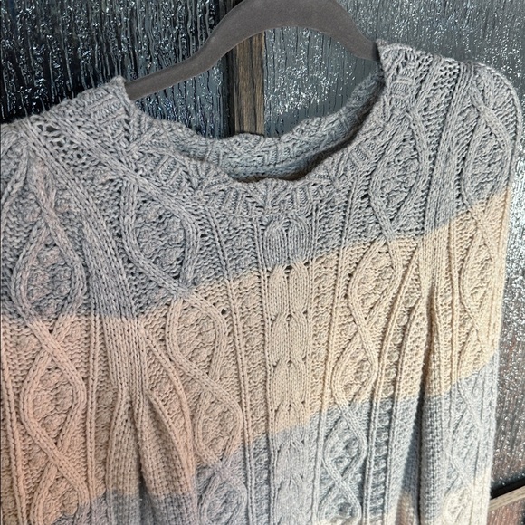 La Vie Rebecca Taylor Cable Striped Pullover sweater size XL - Picture 5 of 8